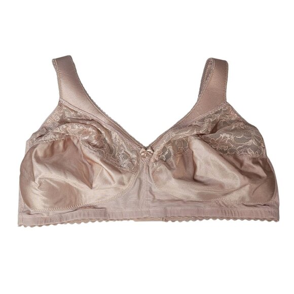 Glamorise Wire Free Bra Tan 46DD Wide Straps Full Cover Magiclift Unlined #1000 - Picture 1 of 9